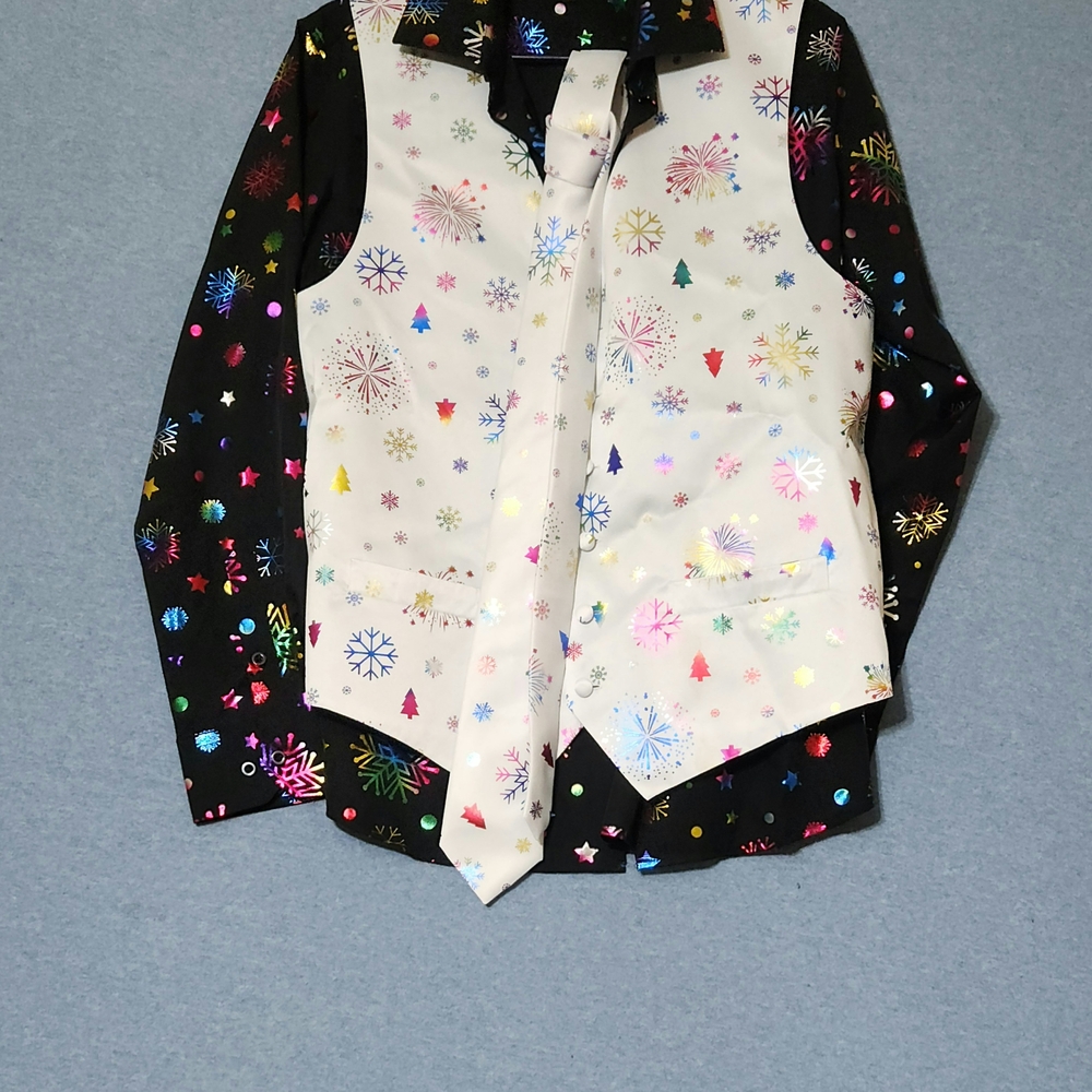 Men's Festive Dress Shirt with Tie